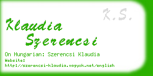 klaudia szerencsi business card